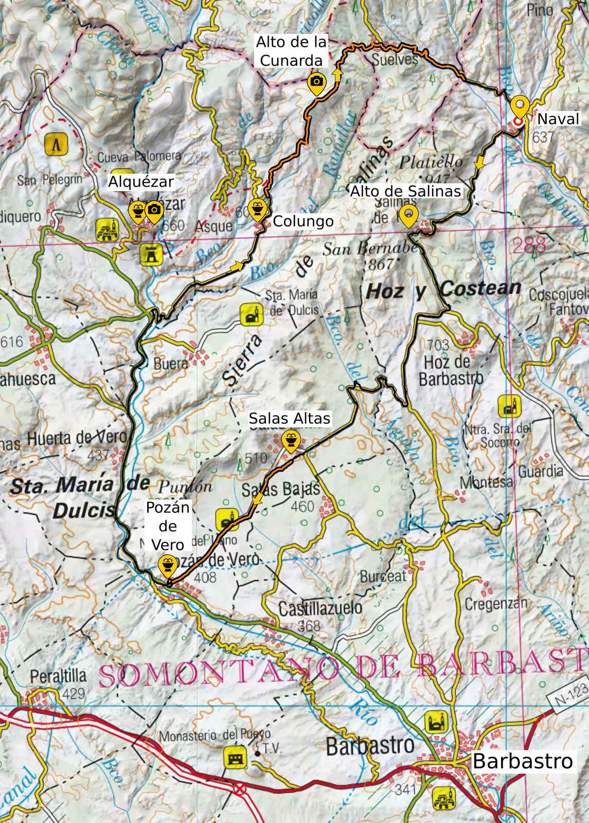 mapa ruta g3 variante